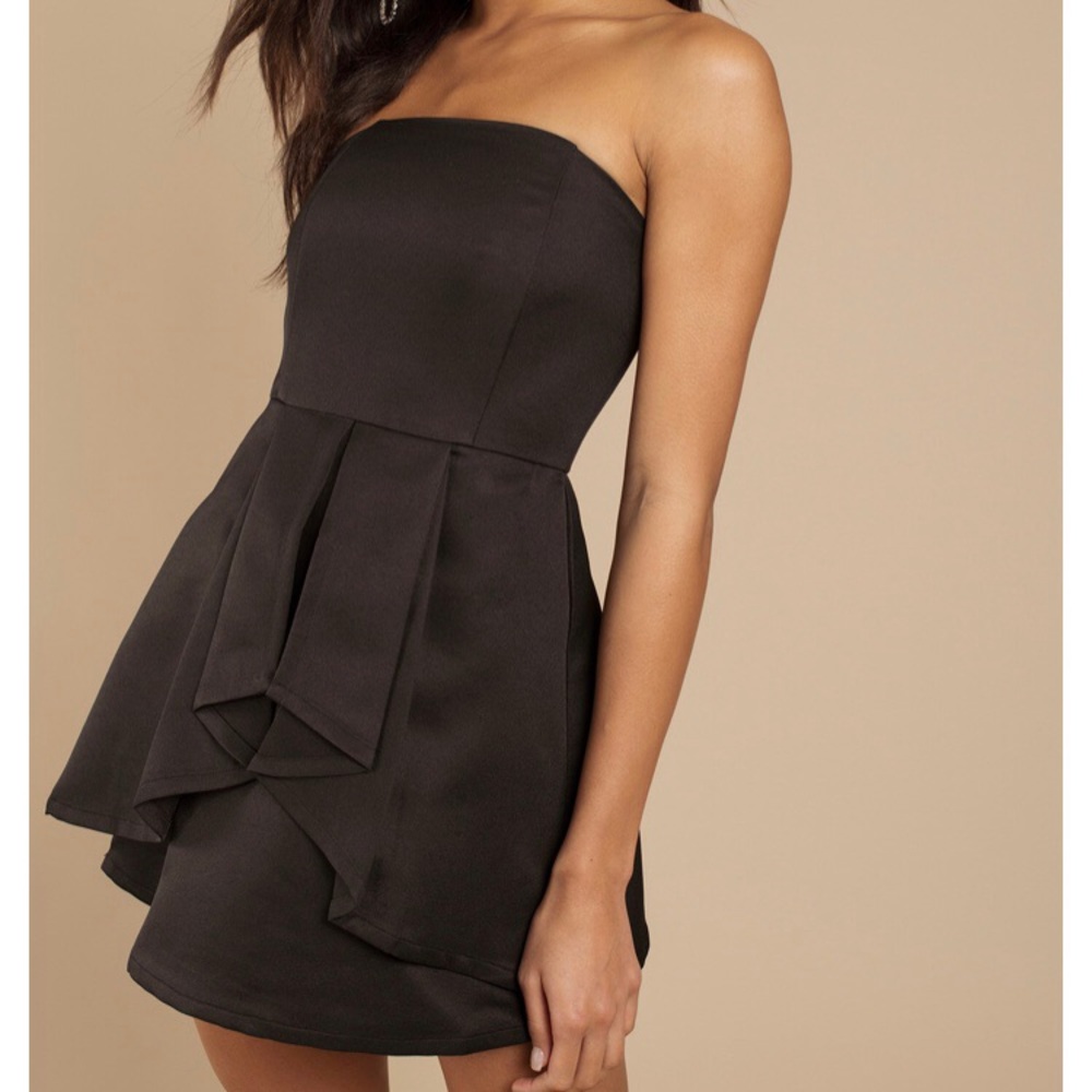 Tobi Black Strapless Skater Cocktail Dinner Dress